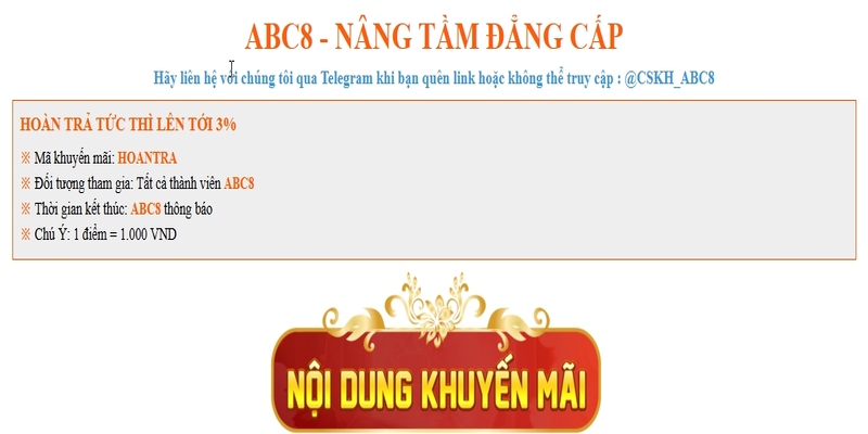 Khuyến mãi hoàn trả ABC8 tạo nhiều cơ hội cho thành viên